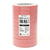 #カモ井加工紙(国内販売のみ） 梱包用品 mt･LargeCore強粘 封緘用･25m×10巻 麻の葉朱赤･10P MT10L075