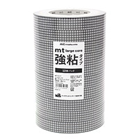 #カモ井加工紙(国内販売のみ） 梱包用品 mt･LargeCore強粘 封緘用･25m×10巻 チェックBK･10P MT10L077