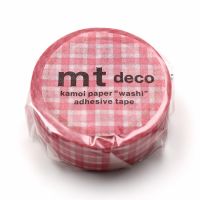 #紀寺商事(国内販売のみ） マスキングテープ マステ太幅ギンガムチェック 5m巻 ピンク MT01D603