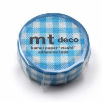 #紀寺商事(国内販売のみ） マスキングテープ マステ市松ギンガムチェック 5m巻 ブルー MT01D604