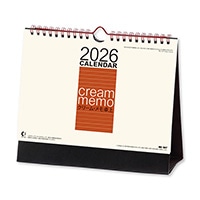 #新日本カレンダー 2026年度版カレンダー 卓上カレンダー クリーム・メモ卓上（大）   NK8547_26