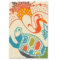 #アクティブコーポレーション レター レトロ印刷梅屋の縁起物ポストカード  鶴･亀 M02-PPF-280