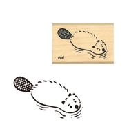 #こどものかお 印章用品 Ｎアイラブスタンプ  ビーバー泳ぎ 1533-107