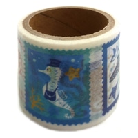#ライフ マスキングテープ 九ポ堂 マスキングテープ  珊瑚礁の切手 9T05
