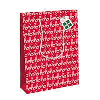 #クオバディス・ジャパン ペーパーバッグ クリスマスペーパーバッグホーホーホー Ｍ  レッド cfX-30879-2
