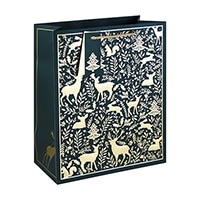 #クオバディス・ジャパン(国内販売のみ） 梱包用品 クリスマスペーパーバッグGウッドランド M グリーン cfX-37448-2