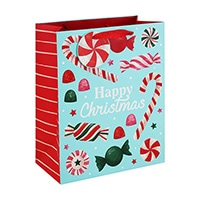 #クオバディス・ジャパン(国内販売のみ） 梱包用品 クリスマスペーパーバッグスイーツ M ブルー cfX-37496-2