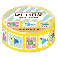 #古川紙工 ますきんぐテープ レトロ日記ますきんぐテープ  ソーダ切手 QMT67
