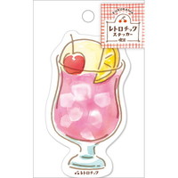 #古川紙工 レトロチックステッカー喫茶　いちごクリームソーダ QZ02