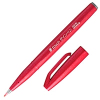 【ぺんてる】 水性ペン・筆ペン 筆タッチサインペン  レッド SES15C-B