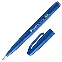 【ぺんてる】 水性ペン・筆ペン 筆タッチサインペン  ブルー SES15C-C