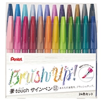 《ぺんてる》ペン 筆touchサインペン 24色セット  SES15C-24ST