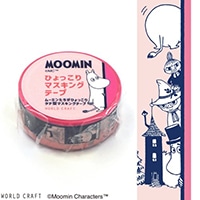 #ワールドクラフト マスキングテープ ムーミンマスキングテープ 幅15ｍｍ×長さ５Ｍ ボーダーピンク MOMT15-001