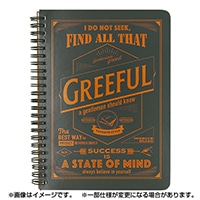 #Greeful ノート Greefulリングノート A5 7mm罫   グレー GR644509